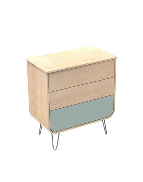 Galopin wooden-blue lime 3-drawer chest of drawers 